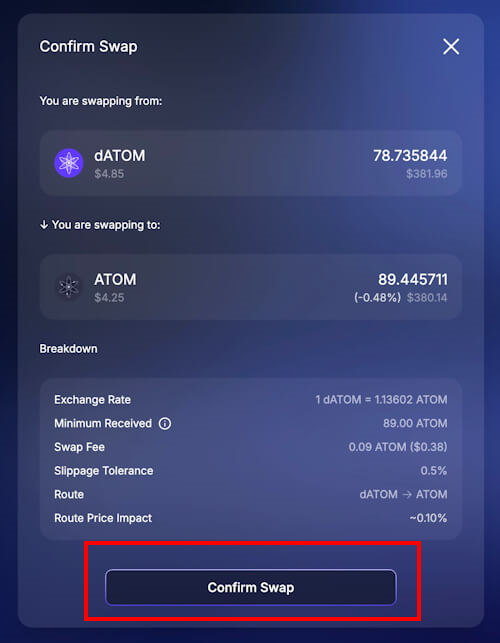 Как вывести и продать ATOM, если он в стейкинге?